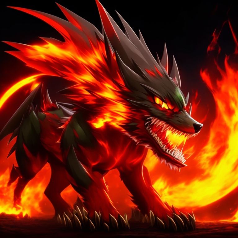 portly-lemur856: A Bakugan, Canine, Sharp Fangs, Red Color, Orange ...