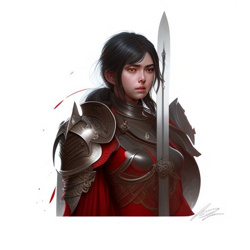 anime girl with short black hair and sword