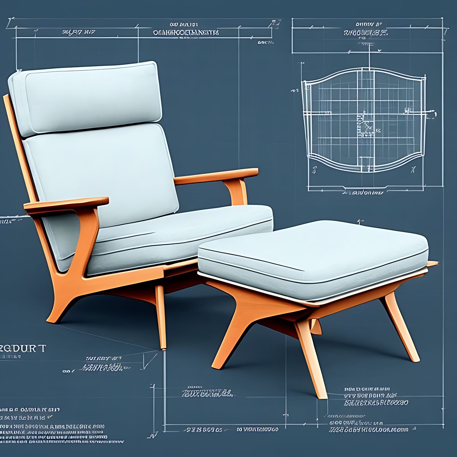 addison A dux lounge chair with ottoman