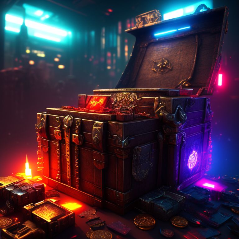 Treasure Chest Abundant 3d Rendered Chests Overflowing With