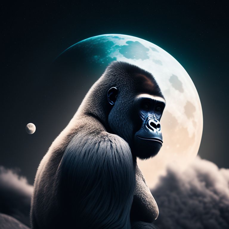 gorilla astronaut in moon

, Cinematic, Photography, Sharp, Hasselblad, Dramatic Lighting, Depth of field, Medium shot, Soft color palette, 80mm, Incredibly high detailed, Lightroom gallery