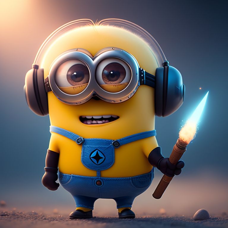 Super cute, Baby, Pixar, minions with a firing rocket launcher
, Big bright eyes, Fluffy, Smile, Delicate and fine, Fairy tales, Incredibly high detailed, Pixar style, Bright color palette, Natural light, Simple background with pure color, Octane render, Trending on Artstation, Gorgeous, Ultra wide angle, 8k, HD, Realistic