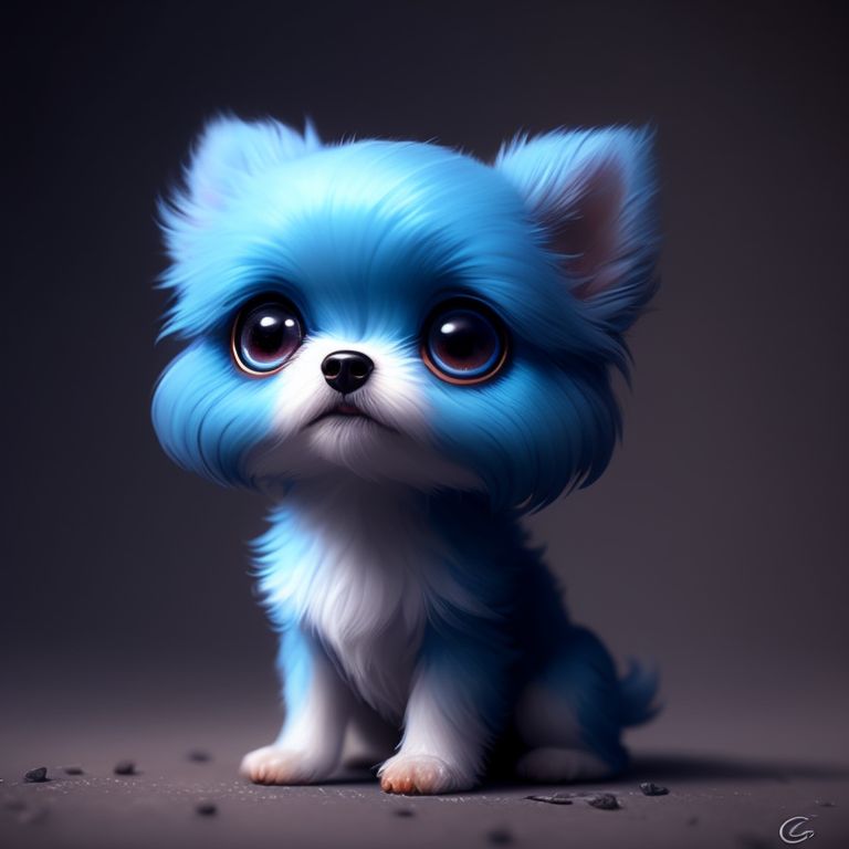 next-eland493: very cute tiny, a cute blue dog rim lighting ...