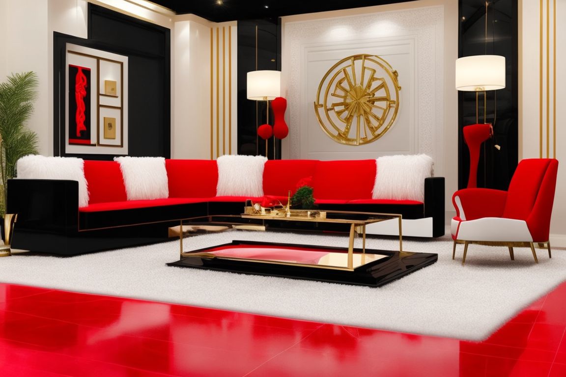 Red And Black Modern Living Room