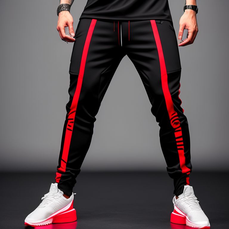 ugly-badger932: black sport pants with red lines
