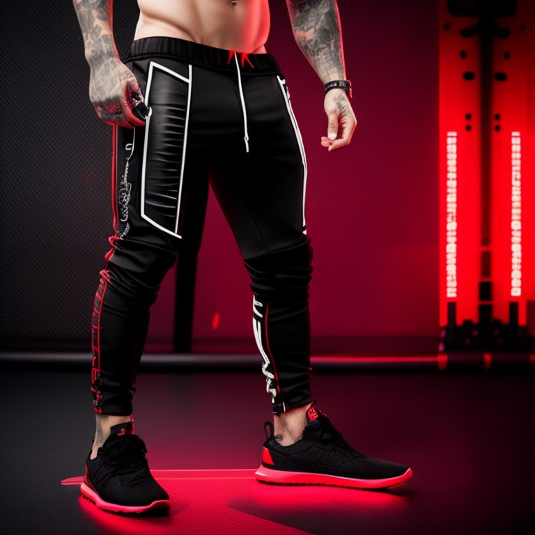 ugly-badger932: black sport pants with red lines