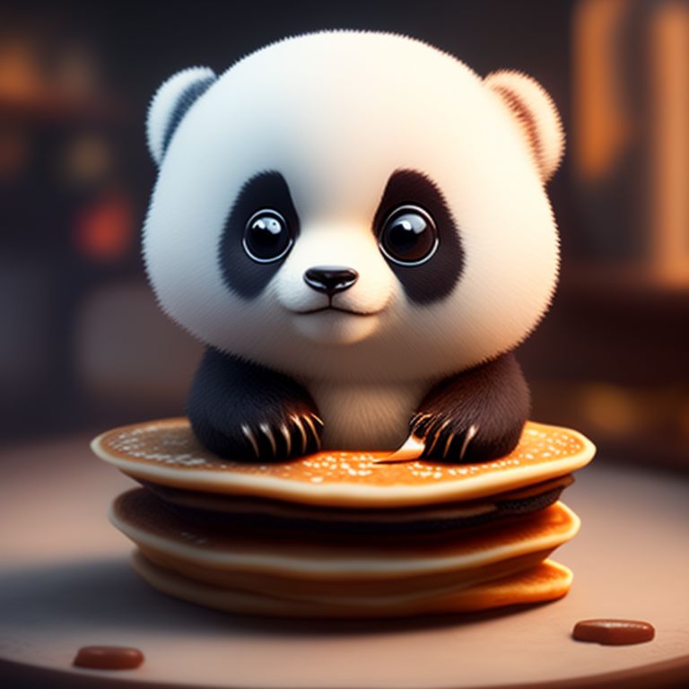 iWornStudio Panda in a pancake dishes.