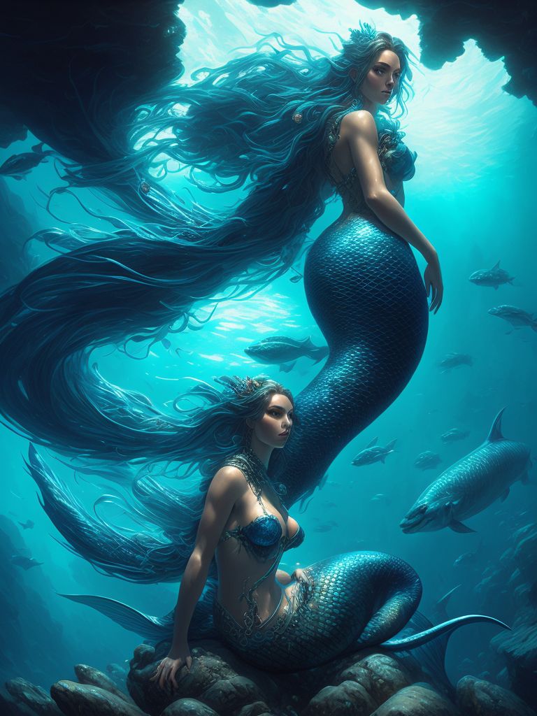 Gmaddie07: Sea spirit, Fantastic female portrait with underwater