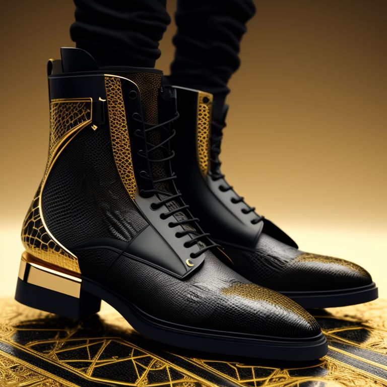 Black and gold boots hot sale mens