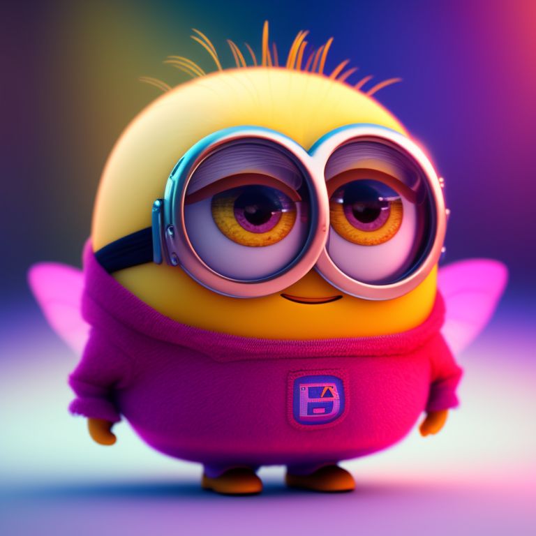 Super cute, Baby, Pixar, minion cute, Big bright eyes, Fluffy, Smile, Delicate and fine, Fairy tales, Incredibly high detailed, Pixar style, Bright color palette, Natural light, Simple background with pure color, Octane render, Trending on Artstation, Gorgeous, Ultra wide angle, 8k, HD, Realistic