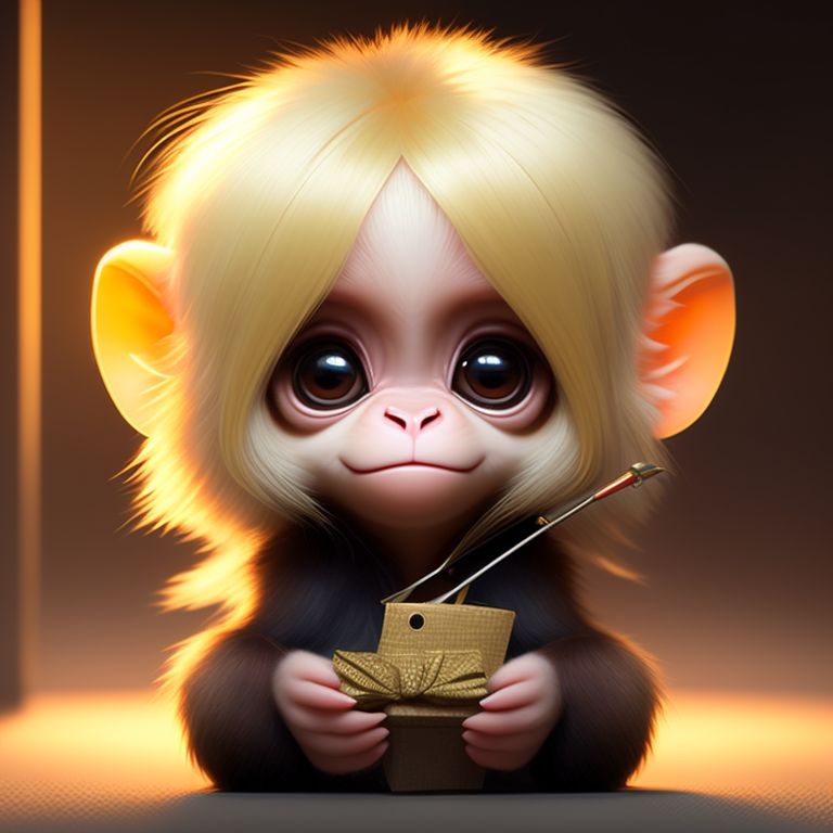 Monkey with 2025 a blonde wig