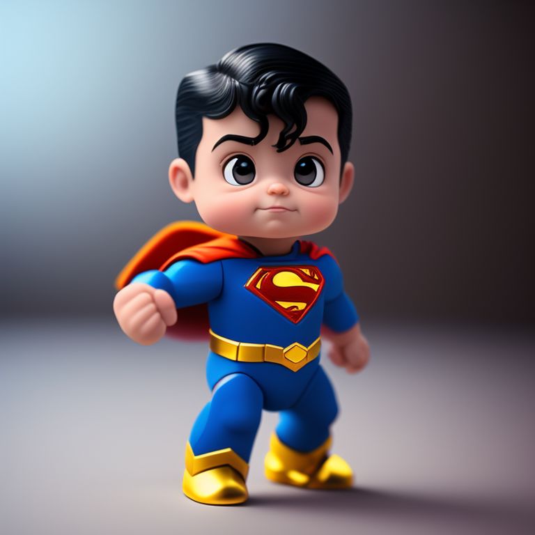 scaly-grouse824: little baby superman in a pixar style, 1 blocky::1 --niji