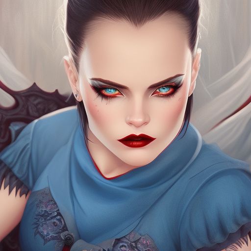 prompthunt: cute goth vampire girl, highly detailed, beautiful symmetrical  face, portrait, 16k resolution concept art