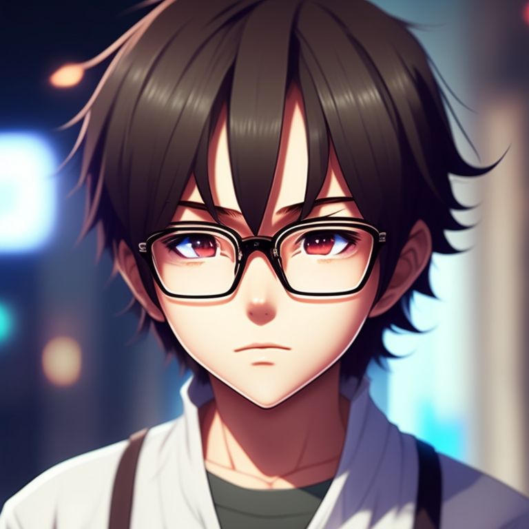 anime boy with glasses