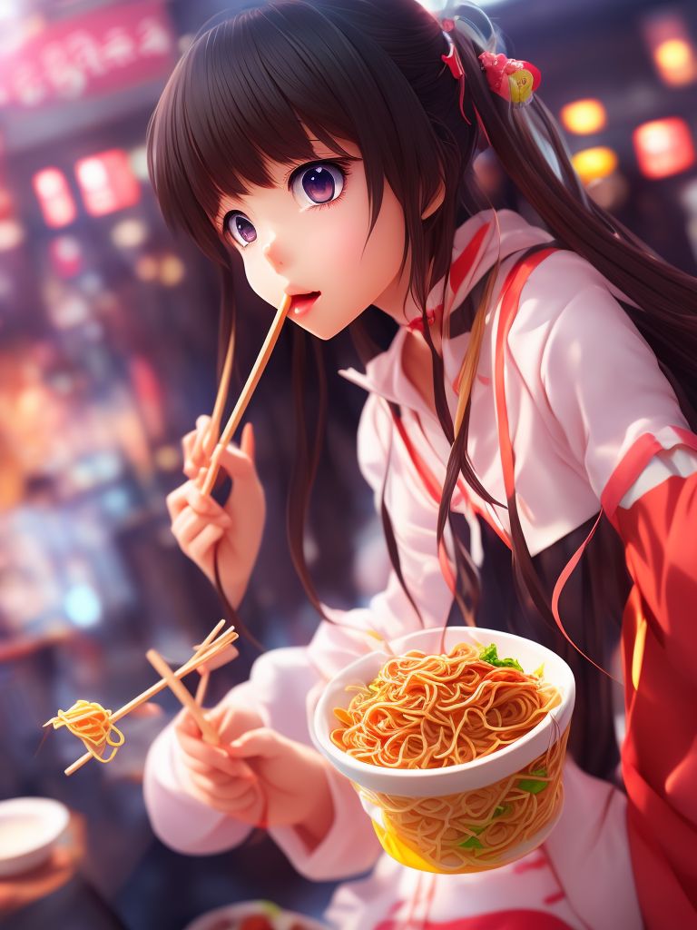 anime eating ramen