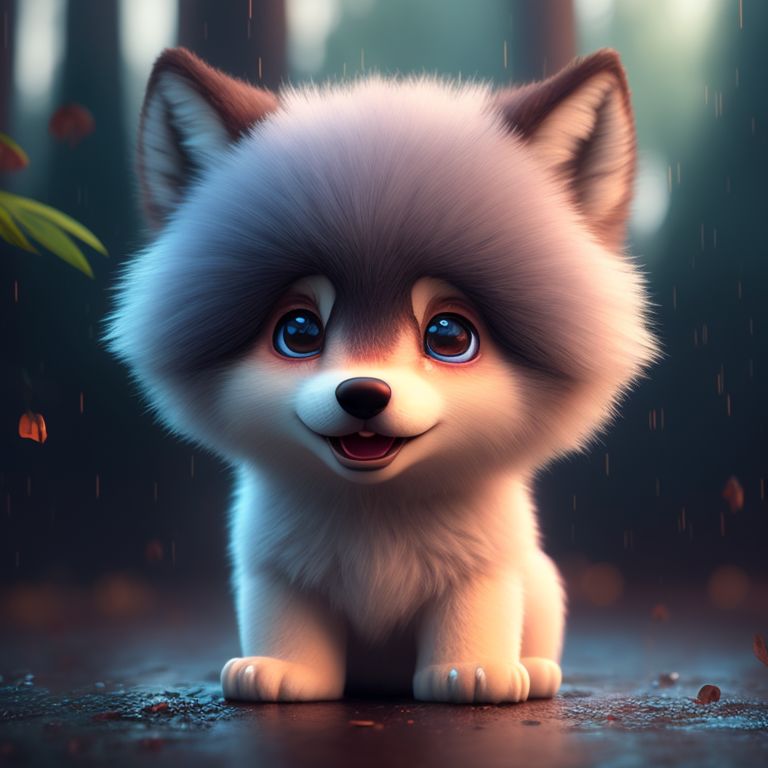 cute baby anime wolves