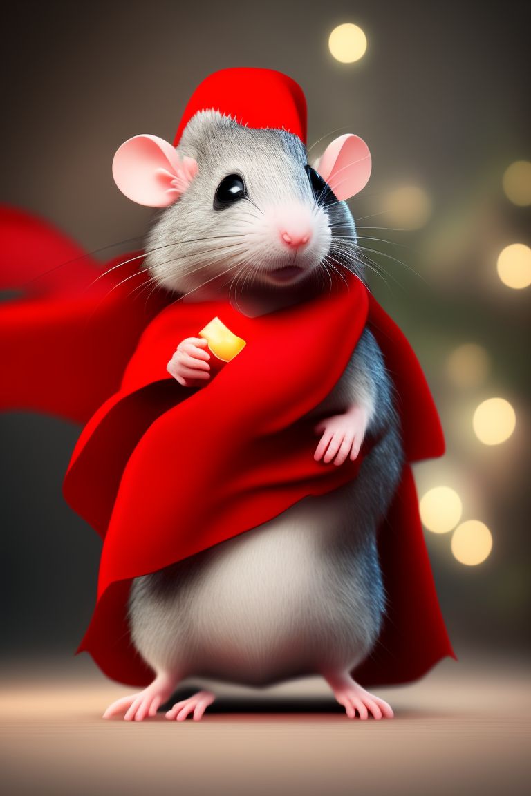 frilly-bison295: happy cute rat with red cape cartoon character ...