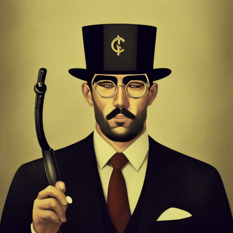 anxiousgaur931 monocle, capitalist, high hat, man, gold teeth, happy