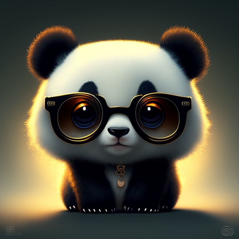 Panda cheap in glasses