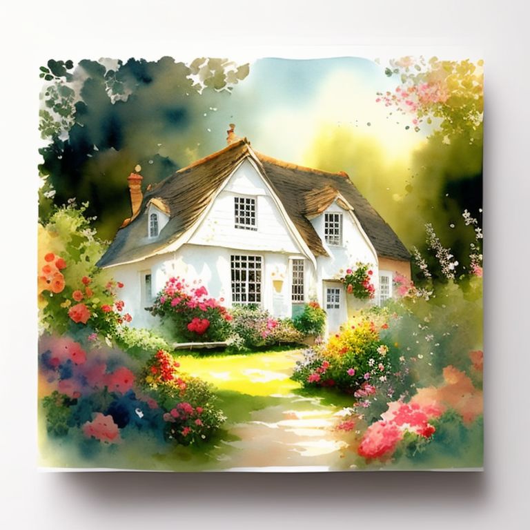 Blue Bison615 English Cottage Garden In Watercolor   Clf7staaq0001ml08rsth2q8g 1