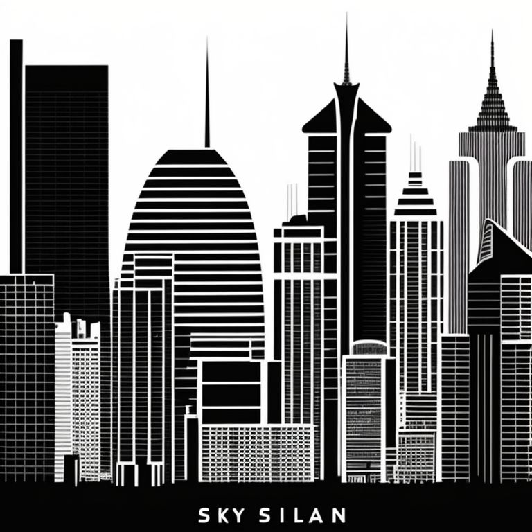 wiseechidna775 An intricate cityscape rendered in black and white