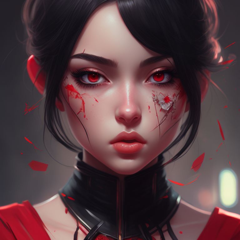 filthy-loris172: red dress girl black hair black eye