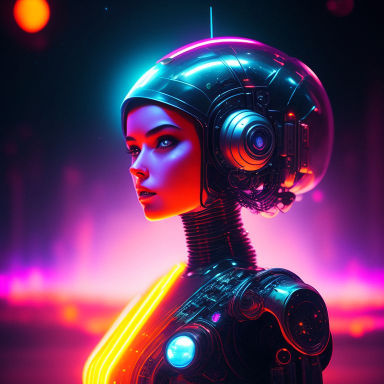 woozy-rabbit546: Robot girl in a space with 