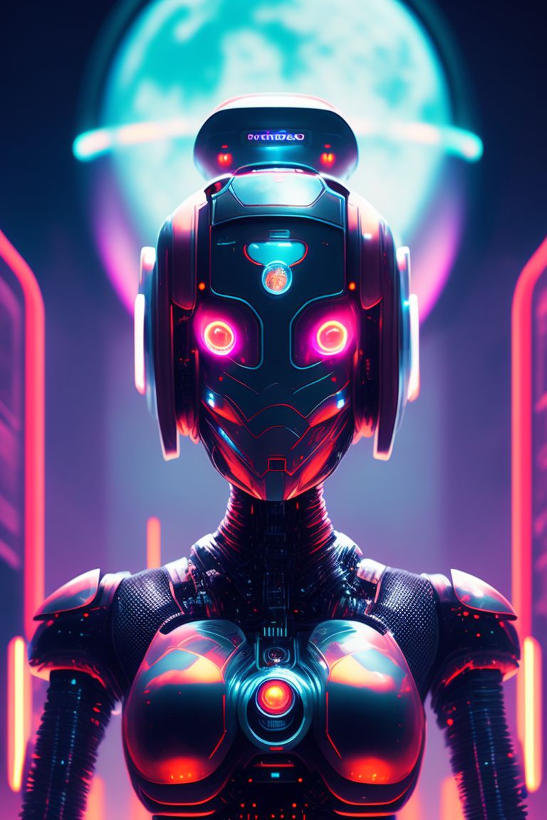 woozyrabbit546 Robot girl in a space with "ChatGPT 4" text