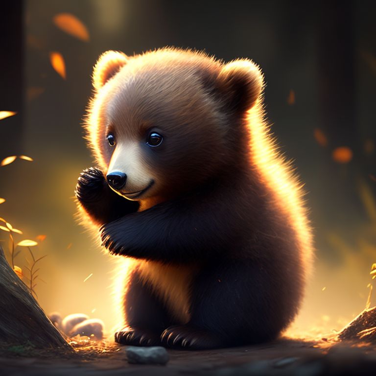 cute chibi bear cub