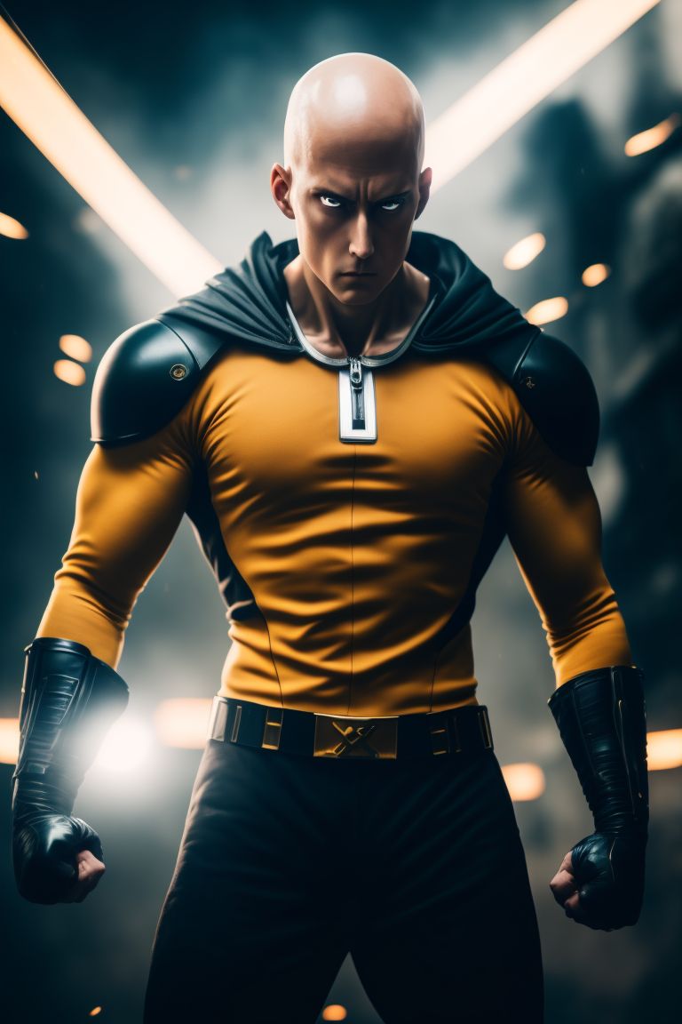 One punch man action pose plain background