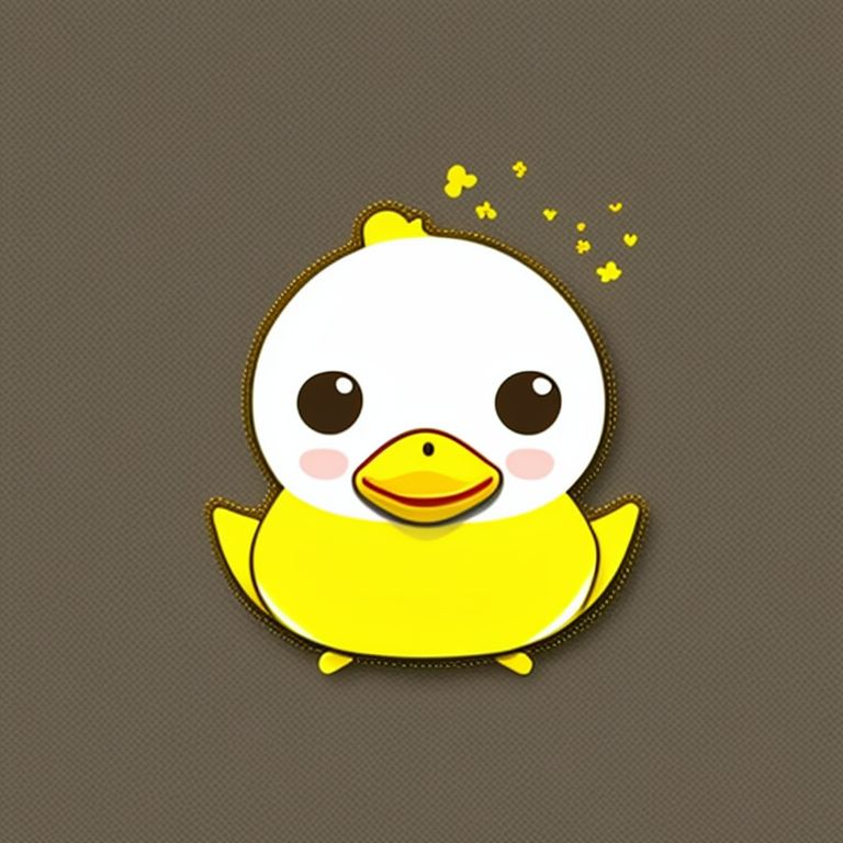 Cute kawaii art, cute little yellow duck 

, Sticker illustration, Featured on 99designs, High quality, Svg, Vector art