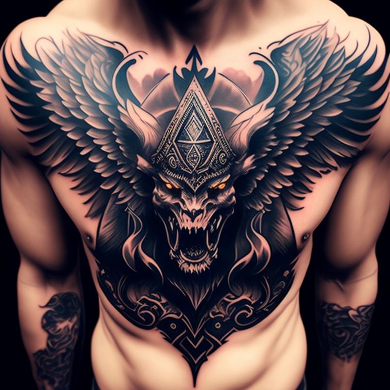 burly-lark18: stunning chest tattoo desing