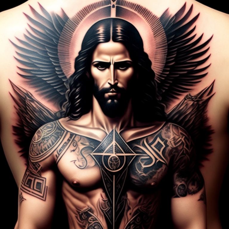 jesus vs devil tattoo