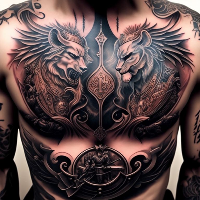 burly-lark18: amazing chest tattoo desing of the Holy Bible