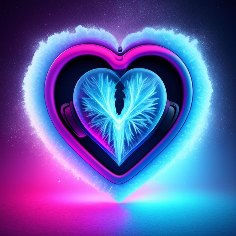 frigidmule969 frozen human heart wearing headphones on an ice sicle