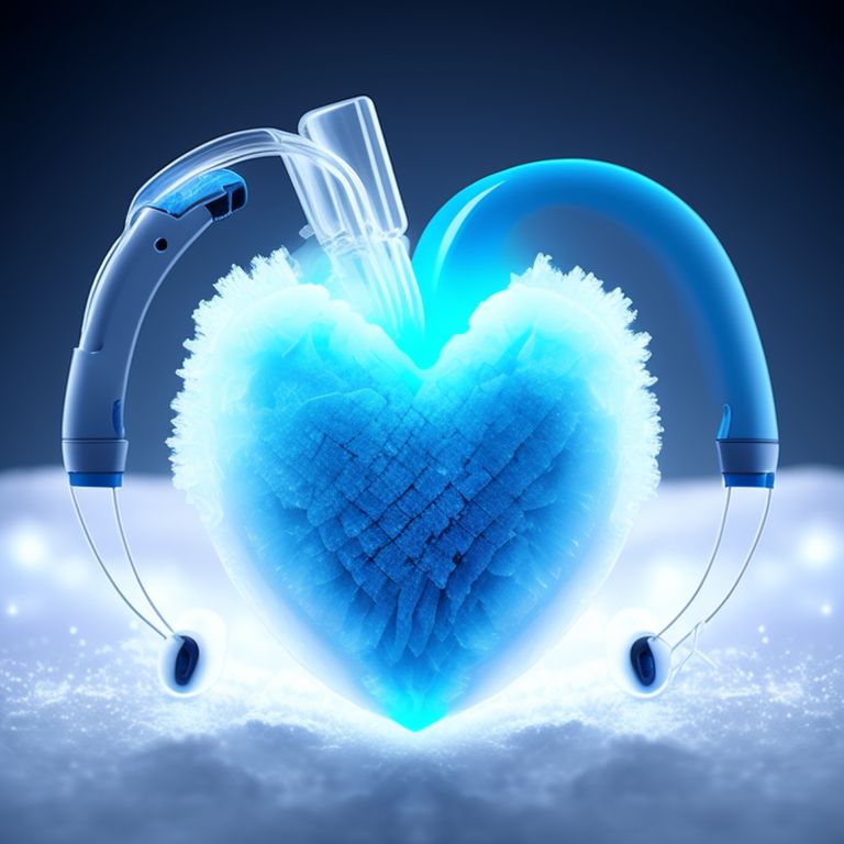 frigidmule969 frozen human heart wearing headphones on an ice sicle
