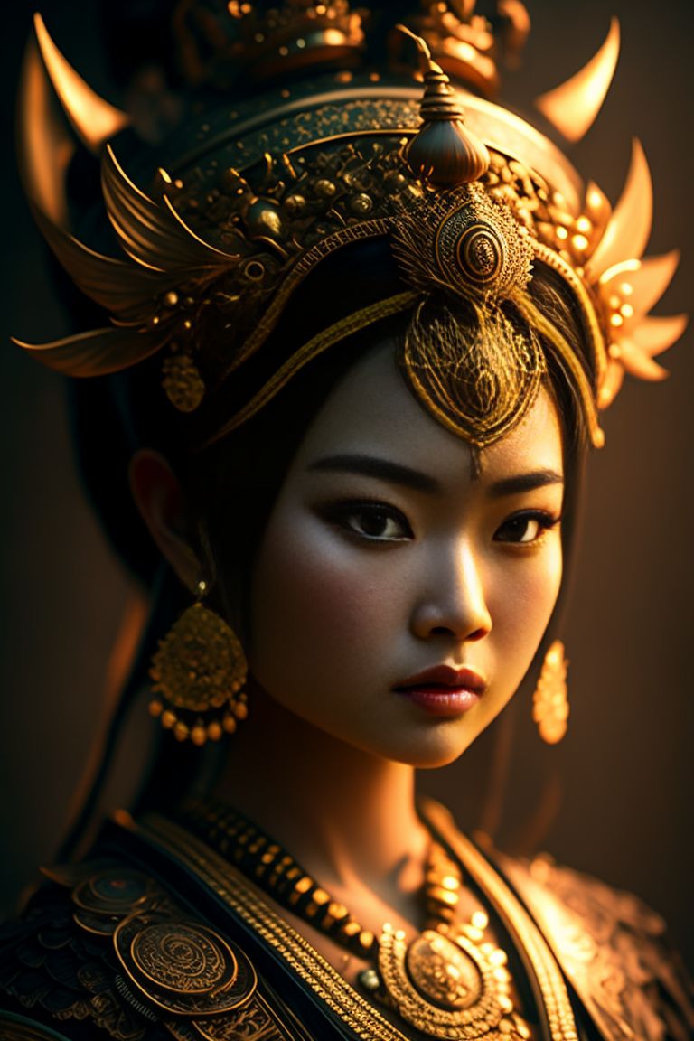 starry-camel631: Cinematic engine 5 Asian Warrior background Thai Temple