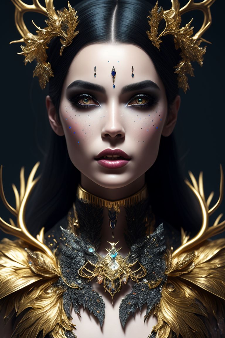 евгенийфёдоров: portrait of crystal vampire woman made of crystal ...