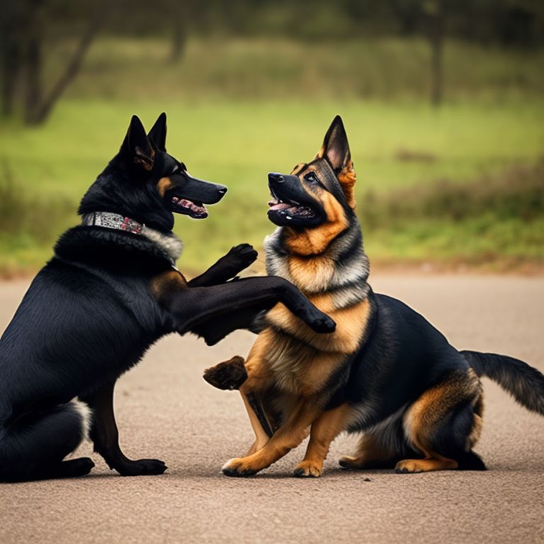 German shepherd hot sale fighting