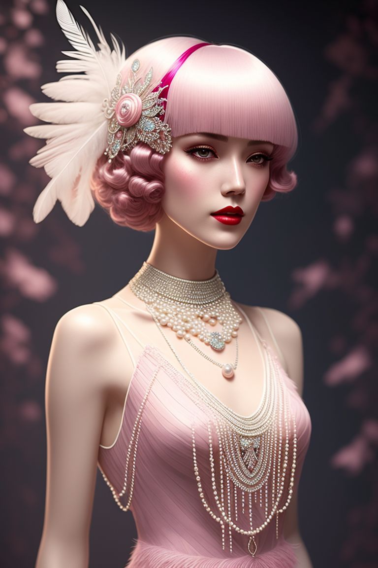 Pink 1920s outlet wig