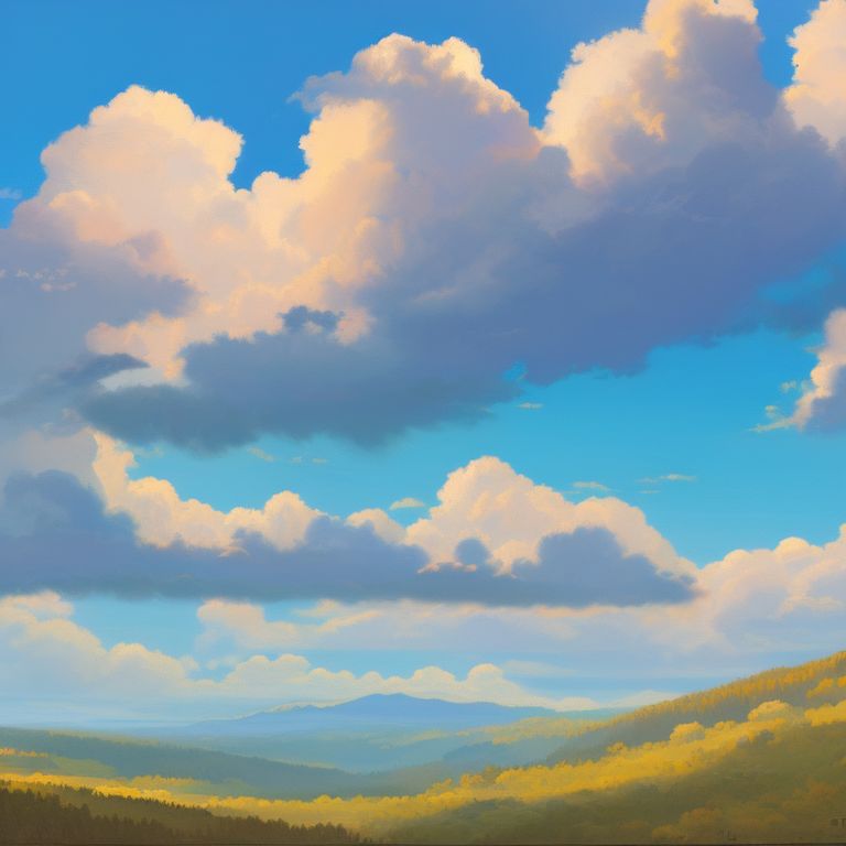 handy-newt888: blue sky with puffy clouds ghibli background