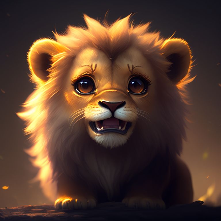 dry-quelea437: a cute lion smiling