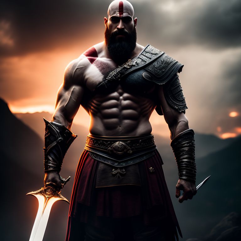 dry-quelea437: Kratos standing with sword in hand