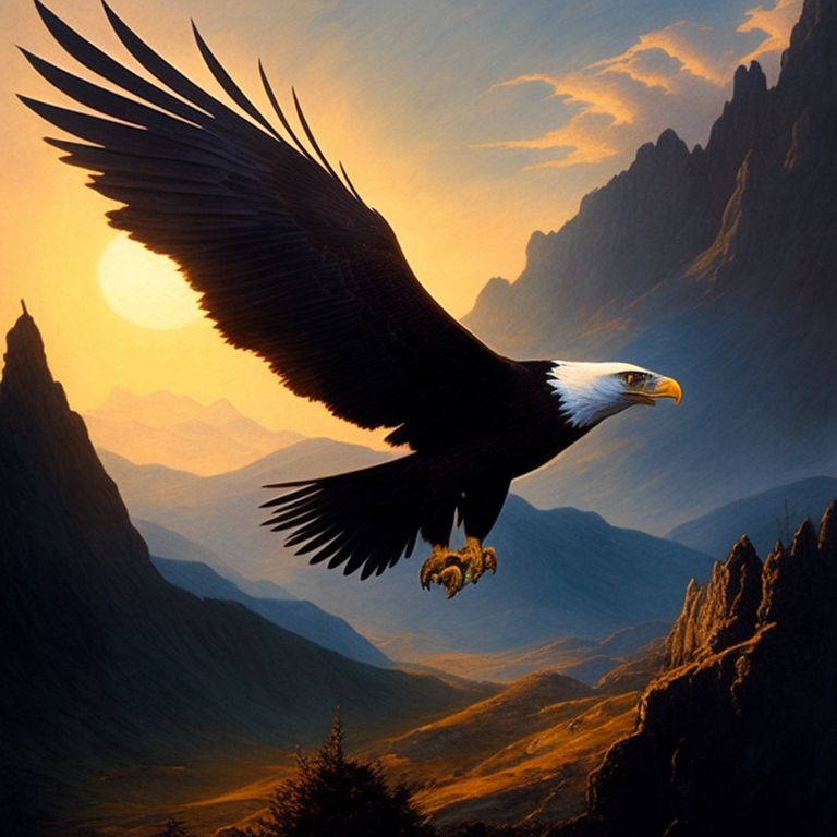 eagle flying over mountains