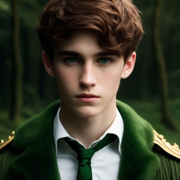 Brown Hair Green Eyes Boy