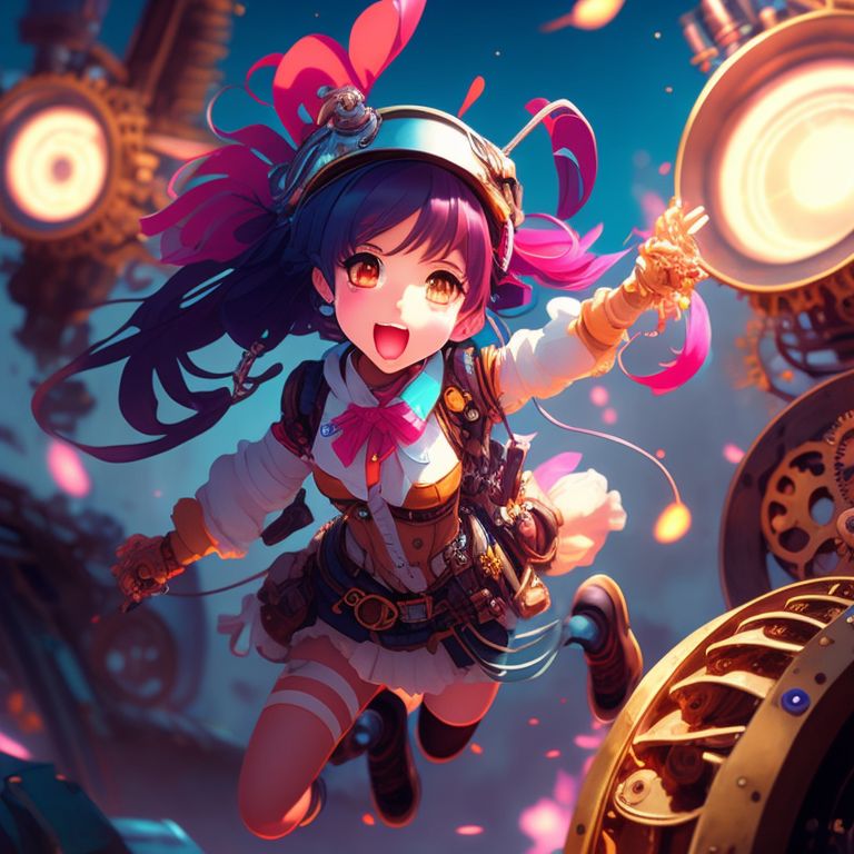 apt-newt902: anime cute girl happy jumping adventure