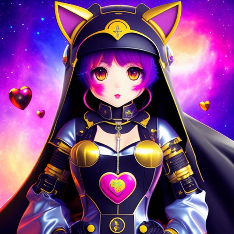 parched-owl73: catgirl anime bubbles hearts happy spacesuit nun