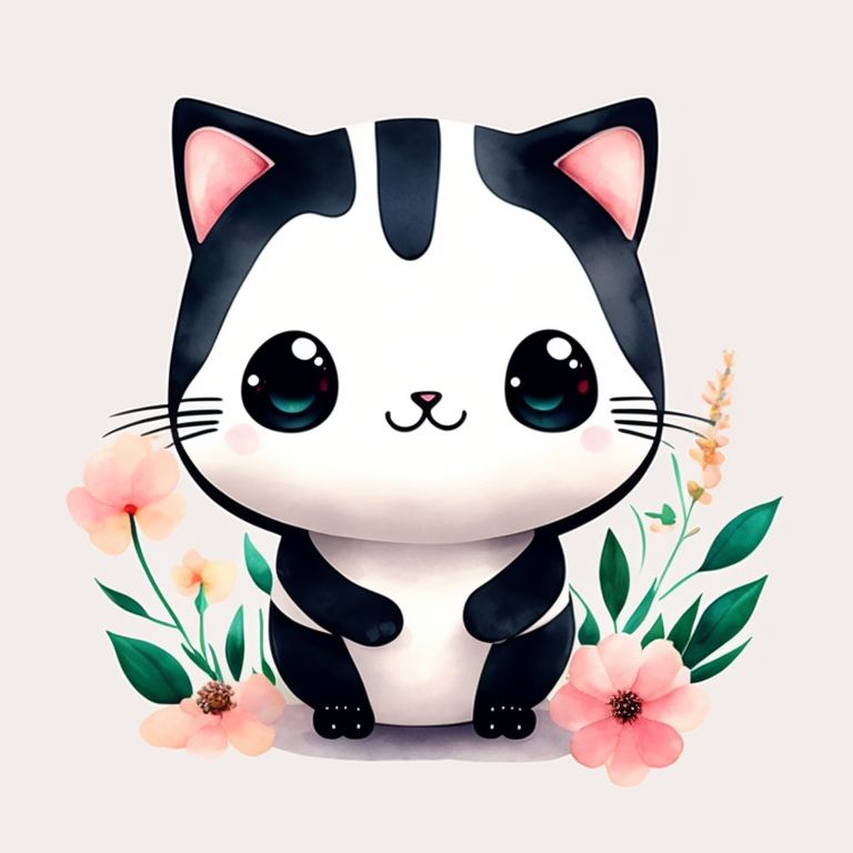 knobby-jay866: galaxy, baby cat, big head, small body, cute animal, cute  clothing, Full body, Cute Eyes, cute expressions, watercolor style,  storybook style, Character design, illustrator, digital watercolor, White  background, cartoon style, Kawaii