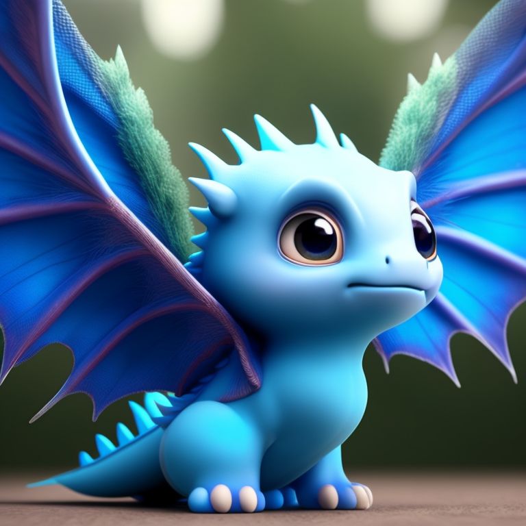 Super cute, Baby, Pixar, Cute  blue dragon with wings like an angel master design, full portrait, Big bright eyes, Fluffy, Smile, Delicate and fine, Fairy tales, Incredibly high detailed, Pixar style, Bright color palette, Natural light, Simple background with pure color, Octane render, Trending on Artstation, Gorgeous, Ultra wide angle, 8k, HD, Realistic