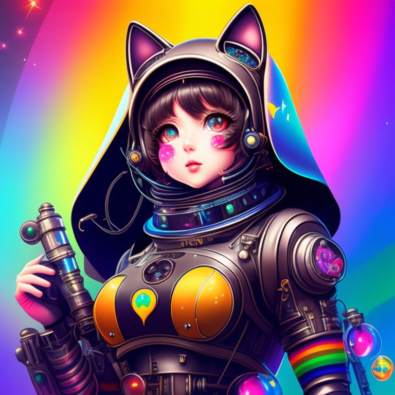 parched-owl73: catgirl anime bubbles hearts happy spacesuit nun